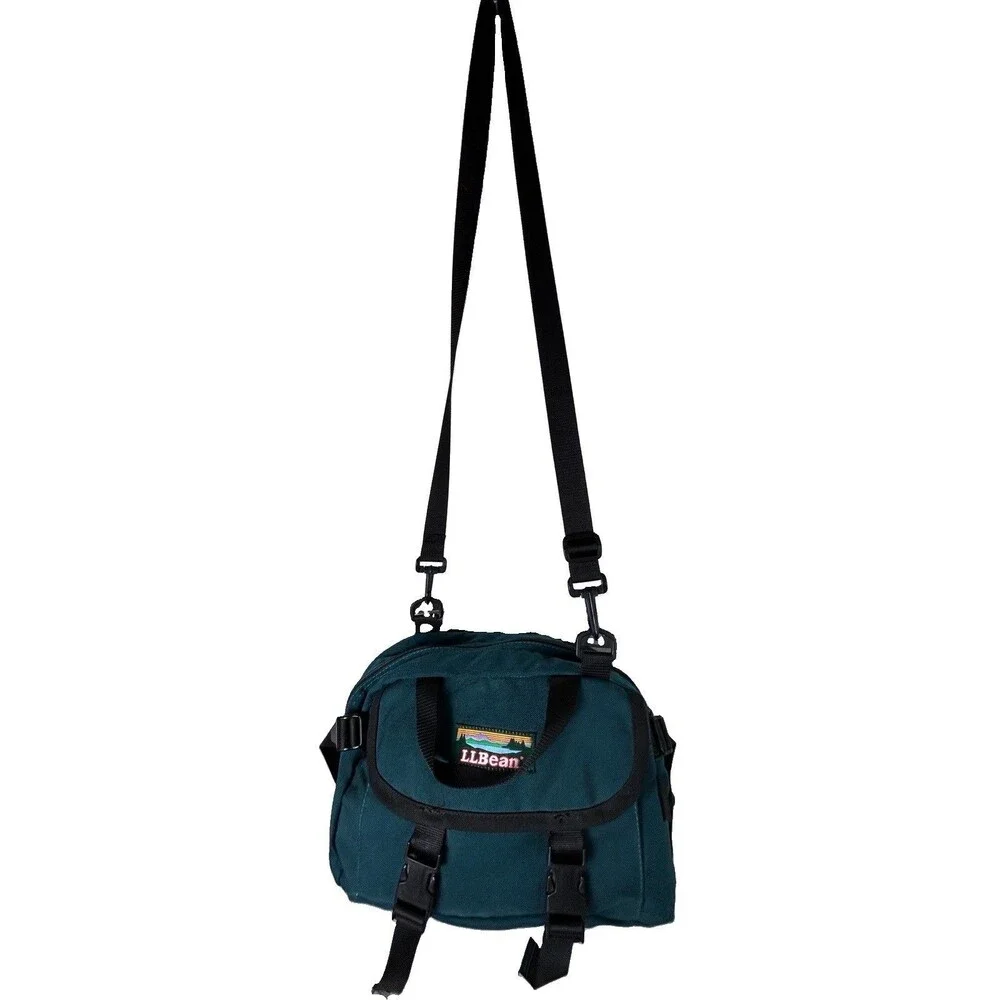 Vintage L.L. Bean 90s 3-Way Waist Bag Katahdin Logo Green outdoors hiking travel